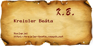 Kreisler Beáta névjegykártya
